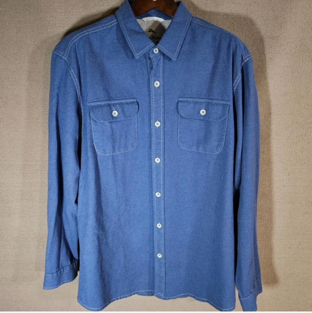 Tommy Bahama Relax Gray and Blue Shirt